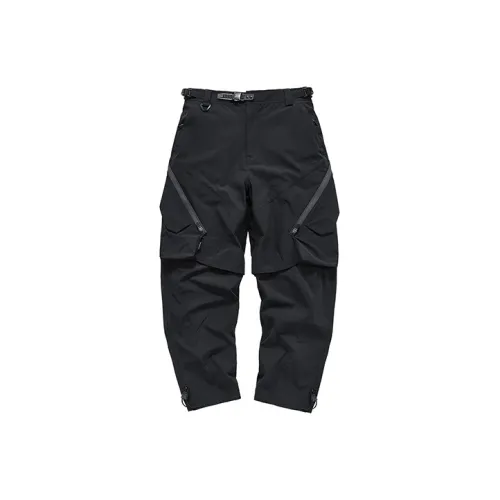 VIP Outdoor Quick Dry Tactical Multi Pocket Parachute Workwear Wide Leg Solid Color Casual Pants Unisex Black