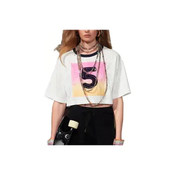 CHANEL SS24 Drop Shoulder Sleeve T Shirt Women's White