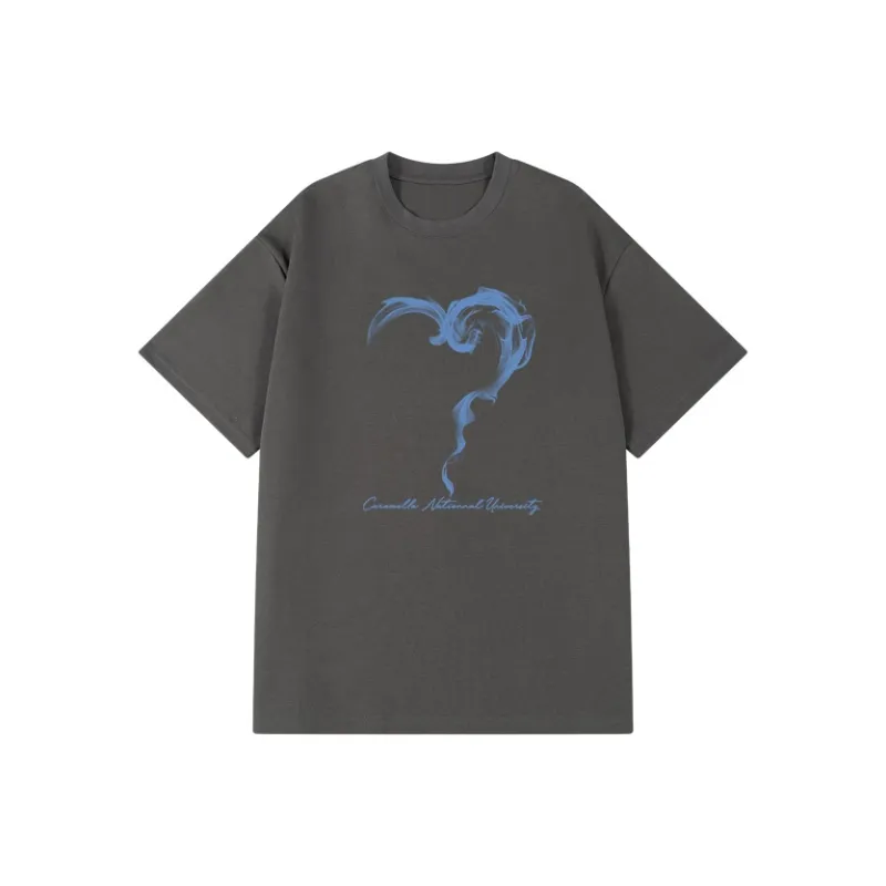 Caramella Drop Shoulder Sleeve T Shirt Unisex Black-6