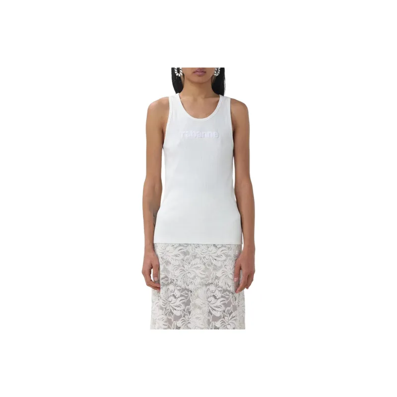 Paco Rabanne Logo Flocked Tank Top-0