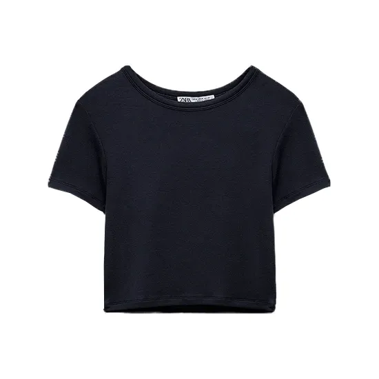 ZARA Regular T-Shirt Women's Deep Anthracite-0