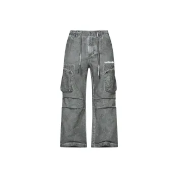 BOS BEAR Casual Pants Unisex Washed Gray