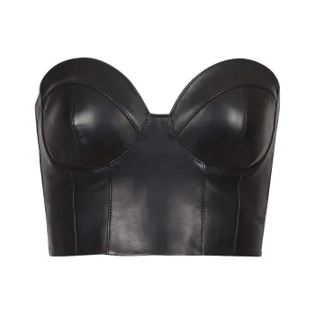 BALMAIN Strapless Cropped Corset Top