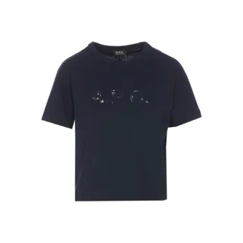 A.P.C Logo Embroidered Crewneck T Shirt
