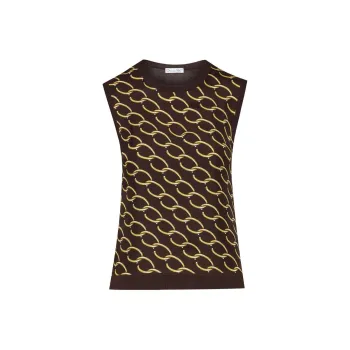 Oscar De La Renta Oscar Chain-link Inset Tank Top