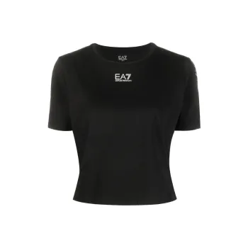 EMPORIO ARMANI Logo print Cropped T shirt