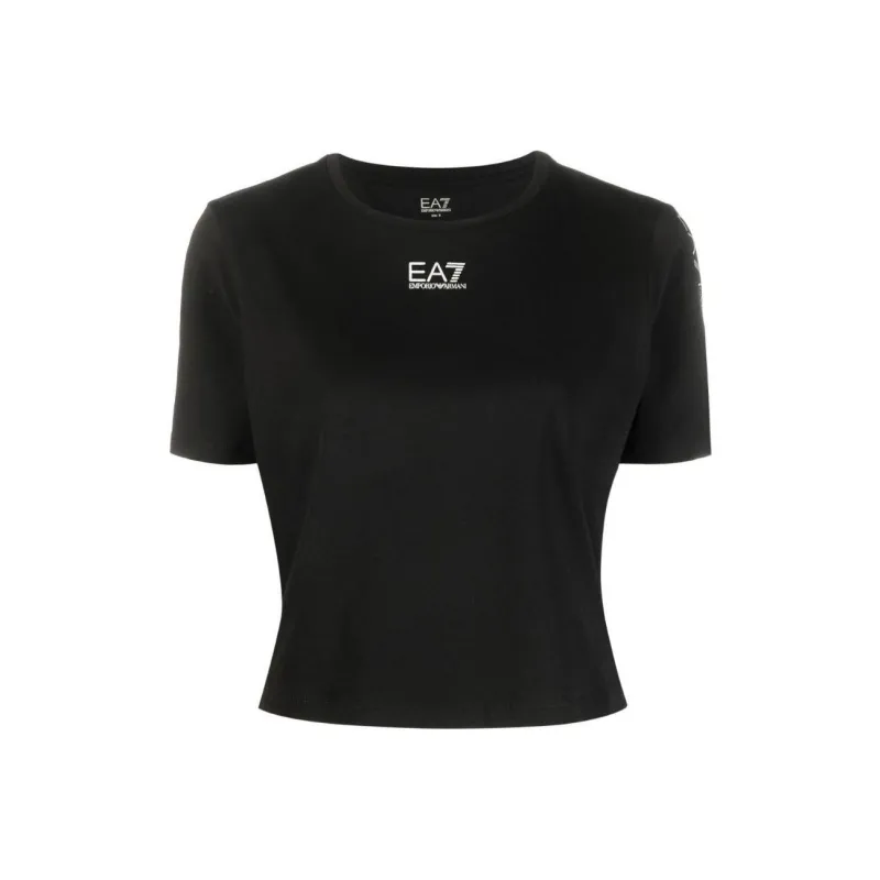 EMPORIO ARMANI Logo print Cropped T shirt-0