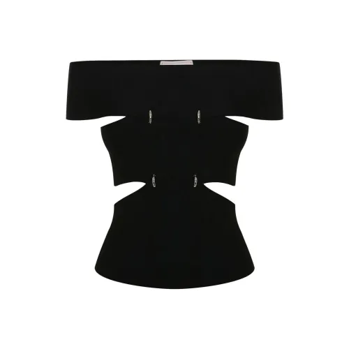 Alexander McQueen Cut Out Off Shoulder Stretch Top