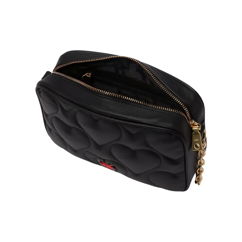 DKNY Leather Camera Bag, Shoulder Bag, Crossbody Bag Regular Women's Black-3