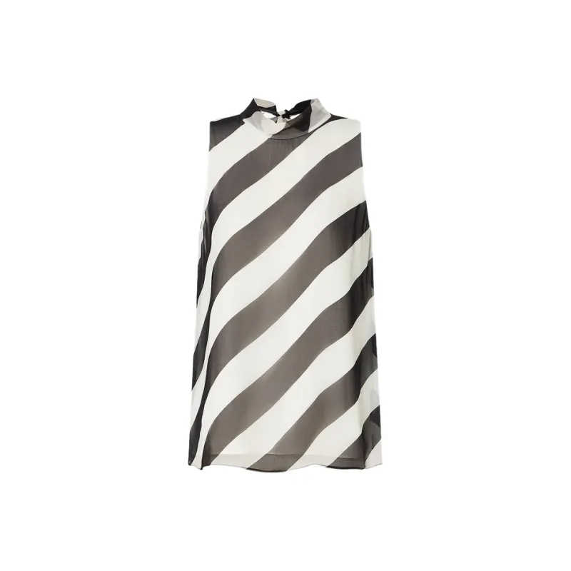 MOCO Tank Top Women's Black Apricot Stripes-0