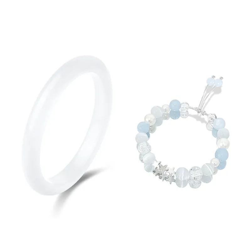 JOYDINNY Glass Cat Eye Jade Bangles Women's-0