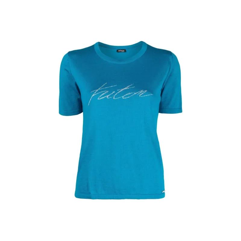 KITON Jacquard logo Fine knit T shirt-0