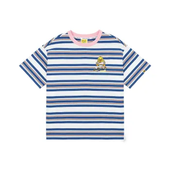 B.Duck T Shirt Women's Blue White Pink Stripes