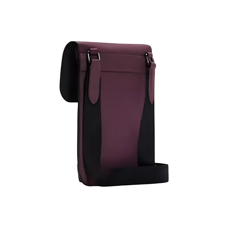 COACH Hudson Natural Pebbled Leather Cell Phone Pouch Crossbody Bag Shoulder Bag Small Size Unisex Dark Purple-1