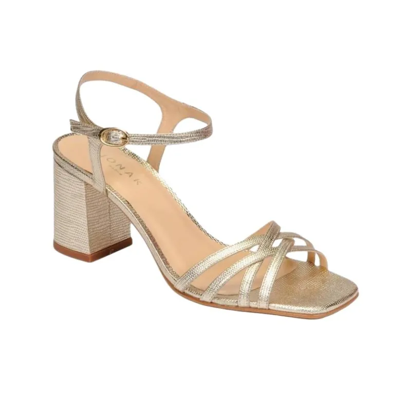 JONAK Victorine One Strap Sandals 7cm Women's Gold-3