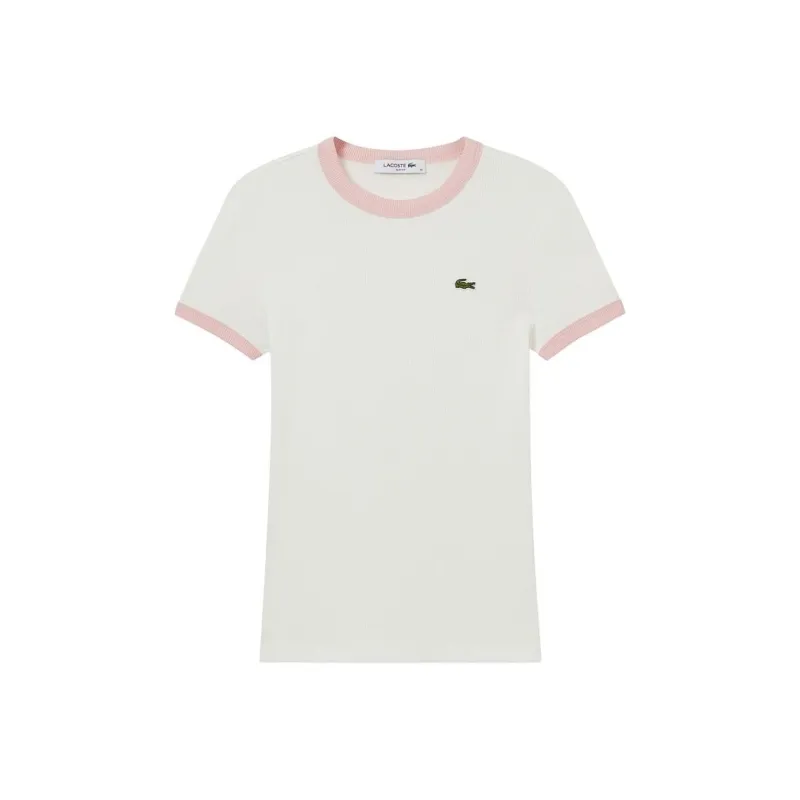 LACOSTE Regular T-Shirt Women's White/Pink-0