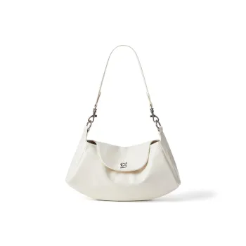 MCMIKO Cow Leather Underarm Shoulder Bag Women's Nest Day White