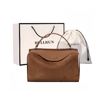Bullrun Cow Leather Crossbody One Shoulder Handbag Regular Women's Milk Tea Brown