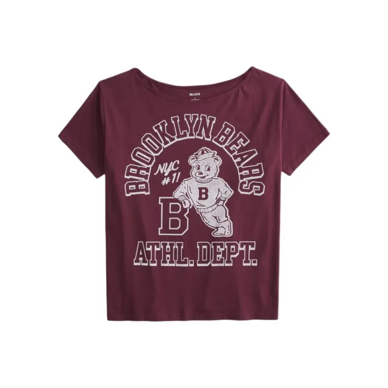 Hollister T-Shirt Women's Burgundy-0