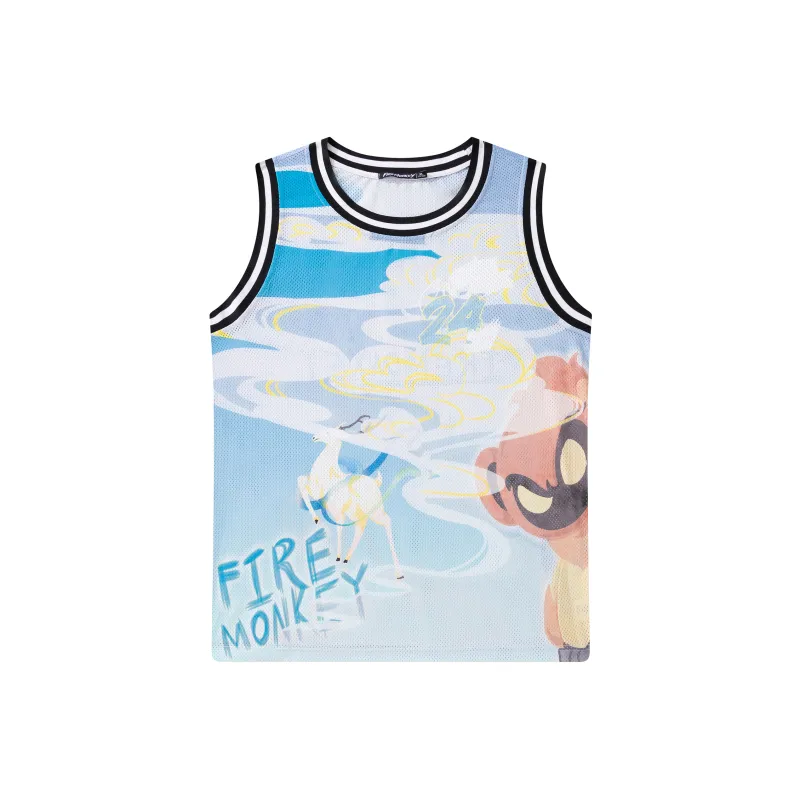 FireMonkey Basketball Jerseys Unisex Blue-0