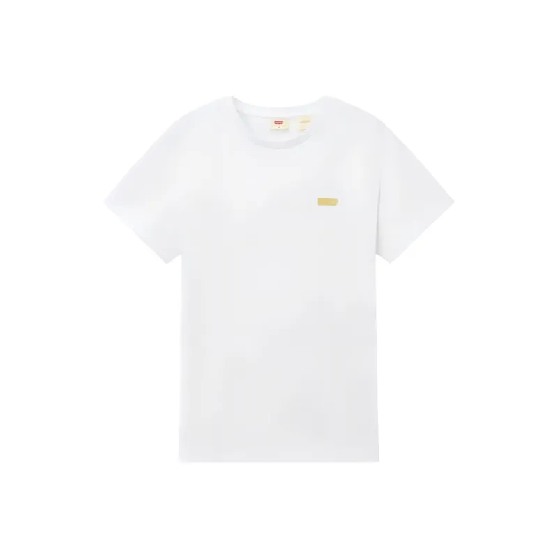 Levi's Classic Logo Casual Minimalist Style Knitted Fabric Crew Neck Business Casual Short Sleeved Women's-0