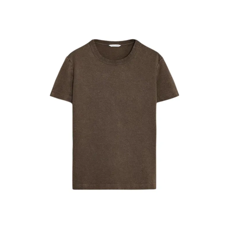 ZARA Regular T Shirt Women's Brown-0