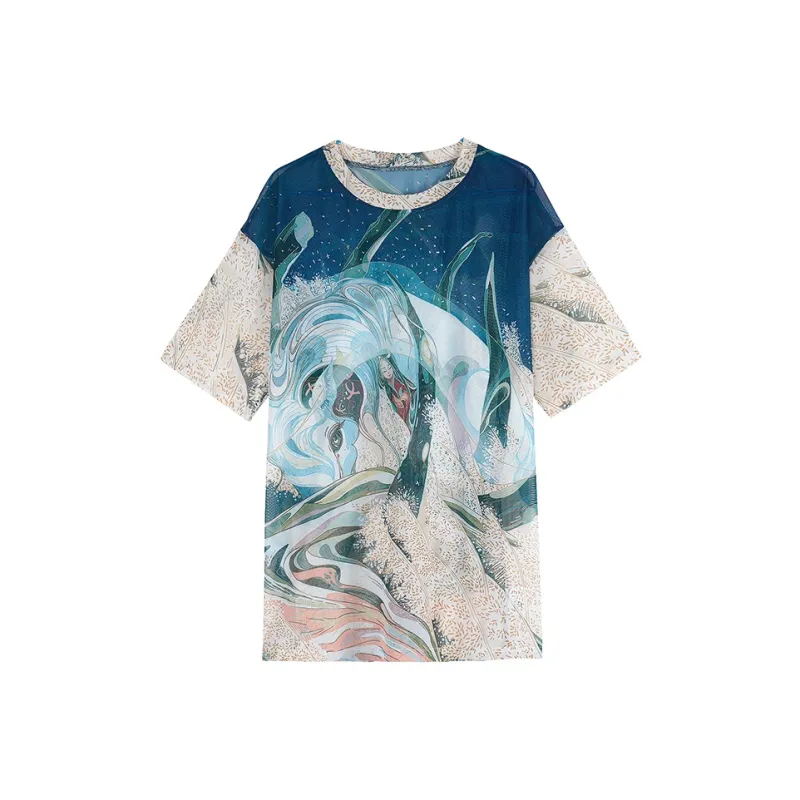 JK&JS Crew Neck Loose Fit Other Short-Sleeved T-Shirt Women's-4