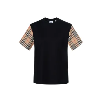 Burberry Vintage Check Oversized T shirt Black