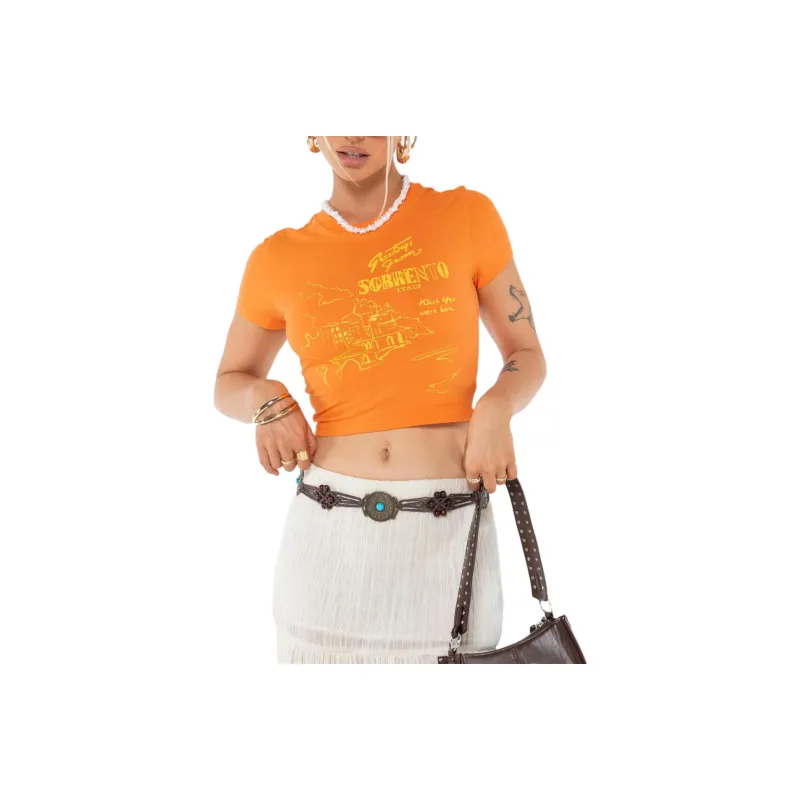 PRINCESS POLLY T-Shirt Women's ORANGE/Orange-0