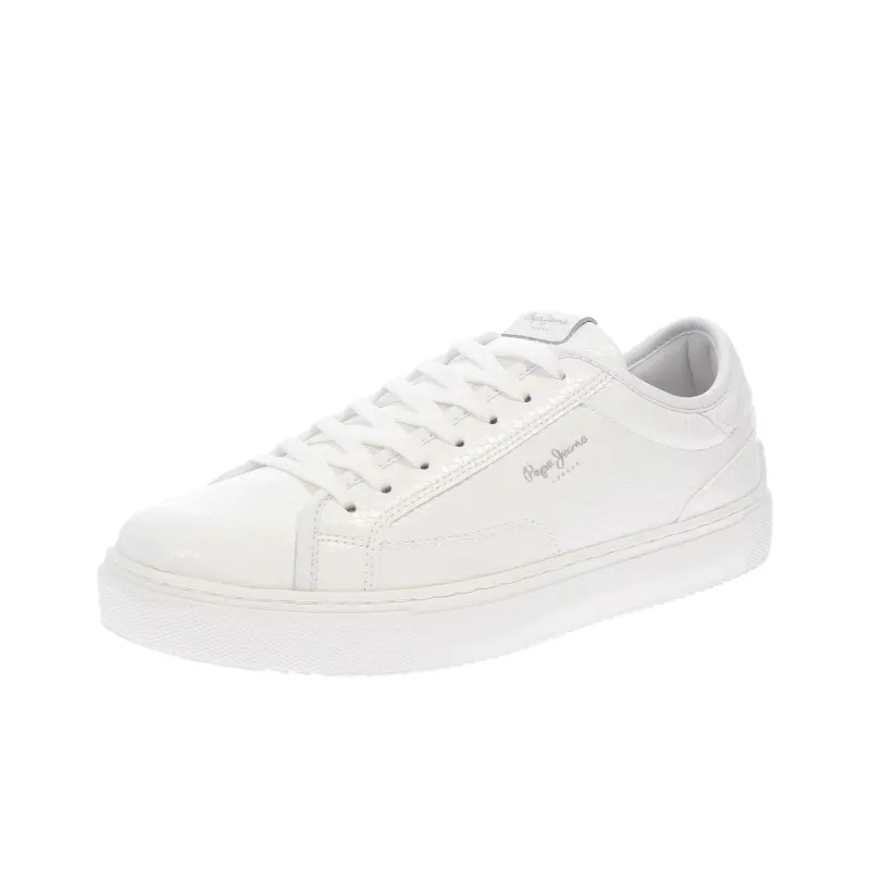 Pepe Jeans Adams Snaky Low Top Skateboard Shoes Women's White-2