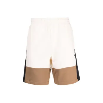 LACOSTE Colour-block Cotton Blend Track Shorts