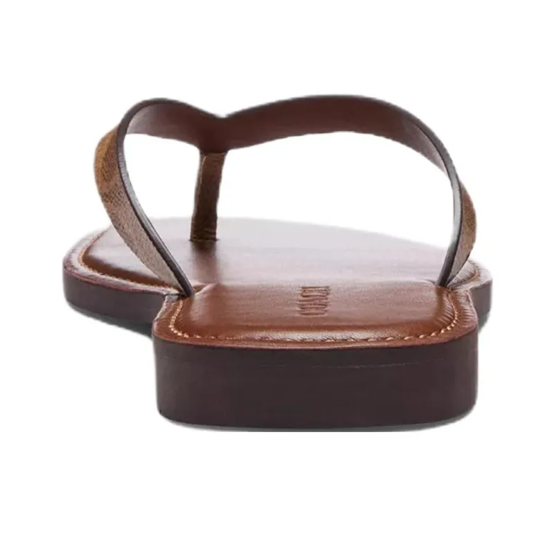 COACH Rubber Sole Flip Flops Women's Brown-4