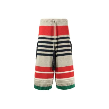 CRAIG GREEN Striped Ribbed knit Shorts