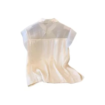 Mu Xiao Xin Chiffon Shirt Women's Apricot