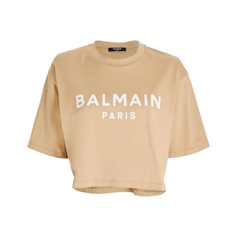 BALMAIN Logo Printed Round Neck T-Shirt-0