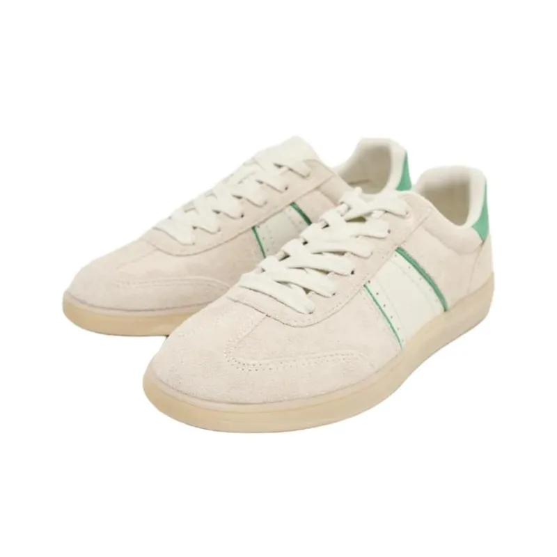 ZARA Low Top Skateboard Shoes Women's Light Beige Yellow-2