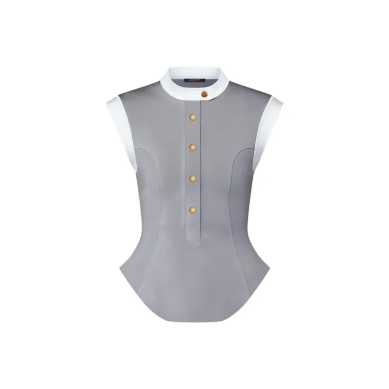 LOUIS VUITTON Technical Jersey Color Block Peplum Top-0