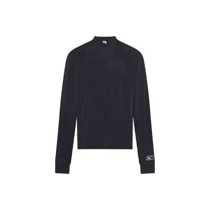 Balenciaga Long Sleeve Fitted Top 'Black/White'-0