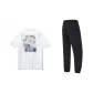 White Short-Sleeved Shirt+Black Quick-Dry Pants