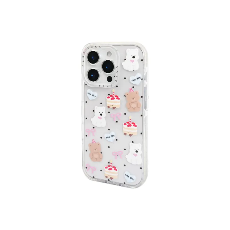 Wei Xin Acrylic Material Polka Dot Cake Animal Phone Cases Compatible With IPhone 16/15 Pro Max/Apple 13/14 Pro/Max-2