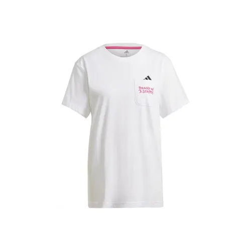 Adidas Set in Sleeve T Shirt Women's White