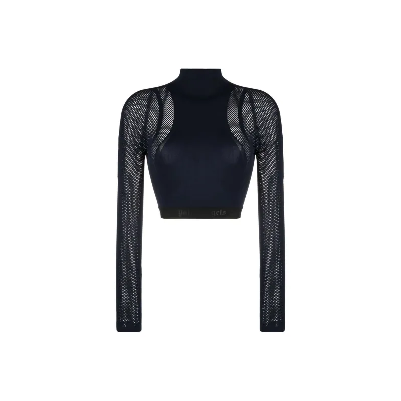 PALM ANGELS Mesh panel Cropped Top-0
