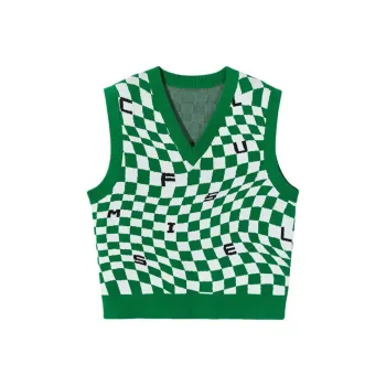 EICHITOO Tank Top Women's Dark Green Plaid