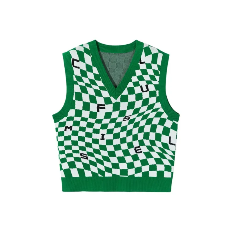 EICHITOO Tank Top Women's Dark Green Plaid-0