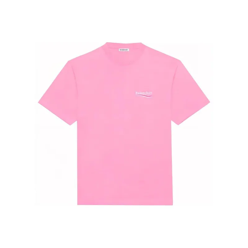 Balenciaga Drop Shoulder Sleeve T Shirt Women's Pink Loose Fit Style-0