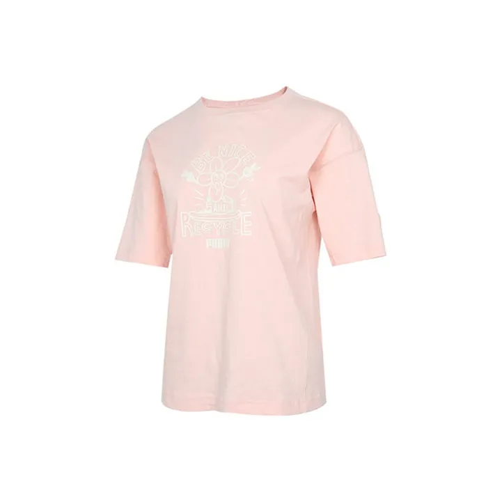 PUMA Downtown T Shirts Women's Pink-0