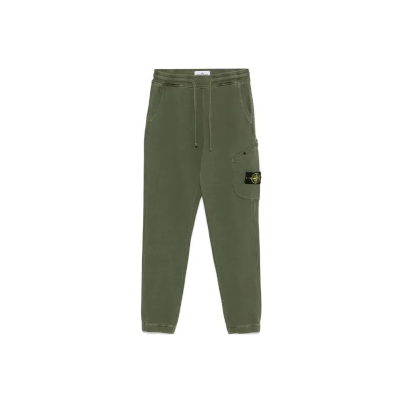 STONE ISLAND Logo Patch Tapered Leg Sweatpants-0