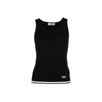 Sonia Rykiel Logo embroidered Pointelle knit Tank Top
