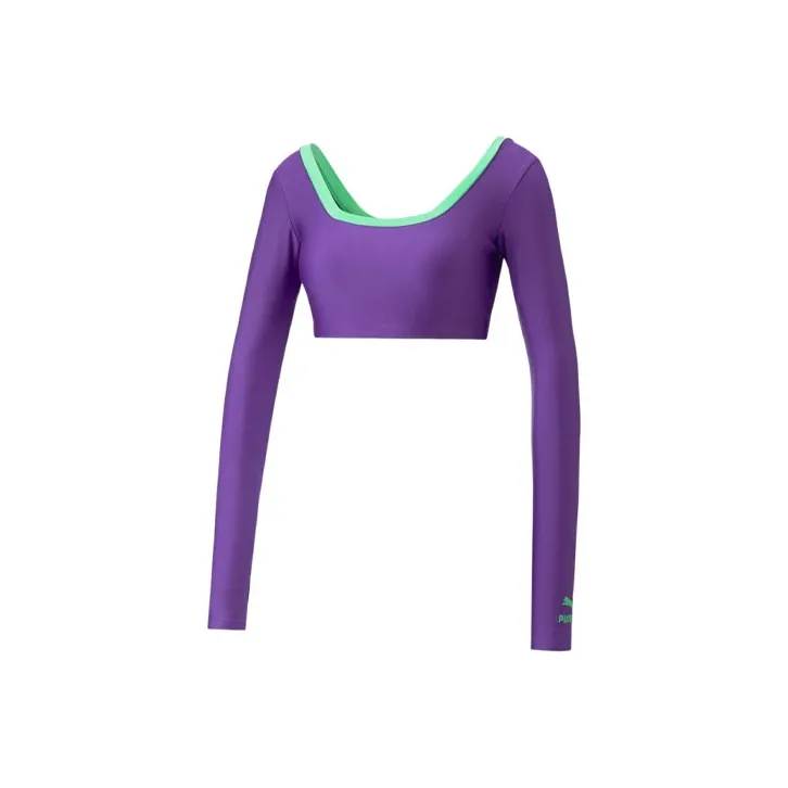 PUMA Crop Tops Women's Purple-0