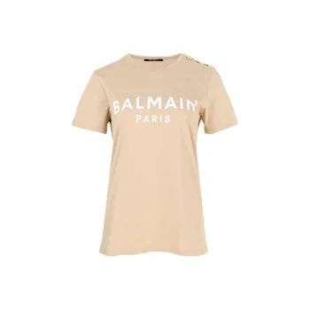 BALMAIN SS22 T Shirt Women's Light Brown